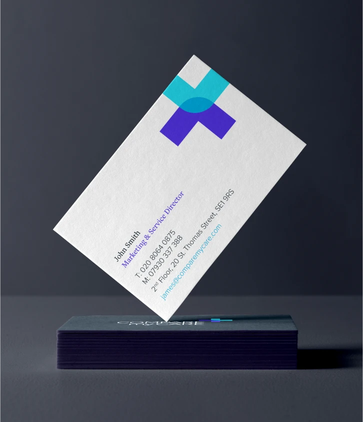 Compare my Care business card mockup